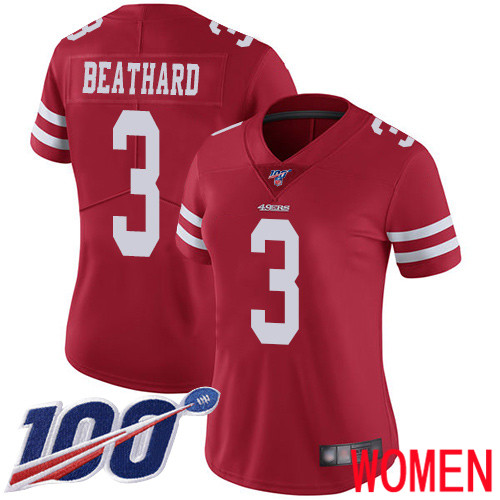 San Francisco 49ers Limited Red Women C. J. Beathard Home NFL Jersey 3 100th Season Vapor Untouchable